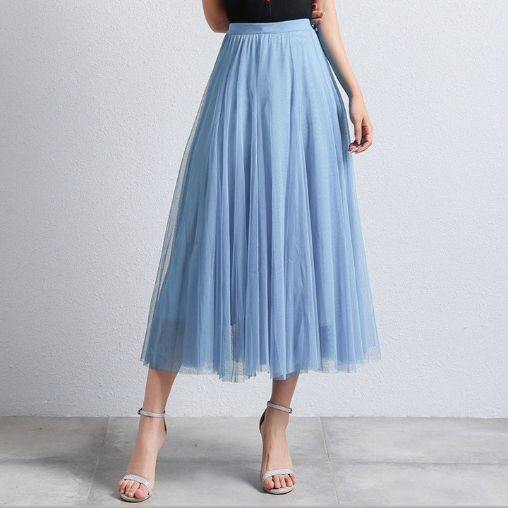 Stijlvolle dames maxi rok, gelaagd A-lijn model, veelkleurig. Elegant en comfortabel met elastische taille.