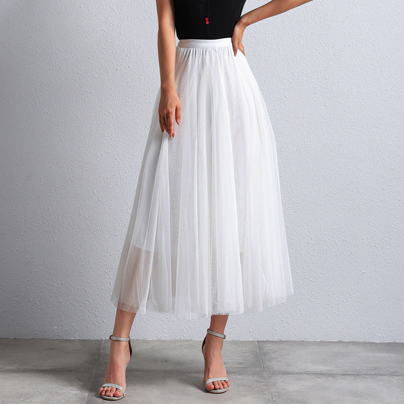 Comfortabele lange dames rok, gelaagde maxi met elastische taille. Een must-have voor je lente garderobe.