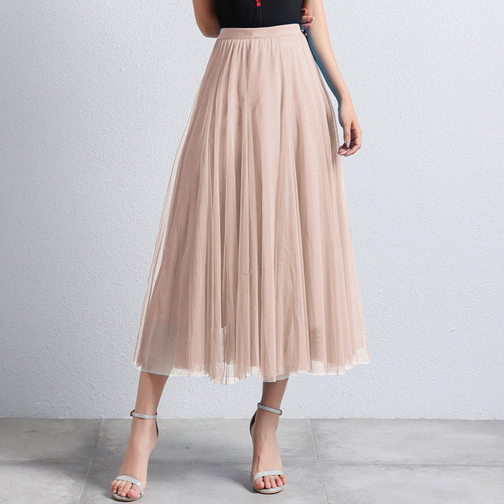 Zomerse dames maxi rok, gelaagd en licht, A-lijn pasvorm met elastische taille. Comfortabel en trendy.