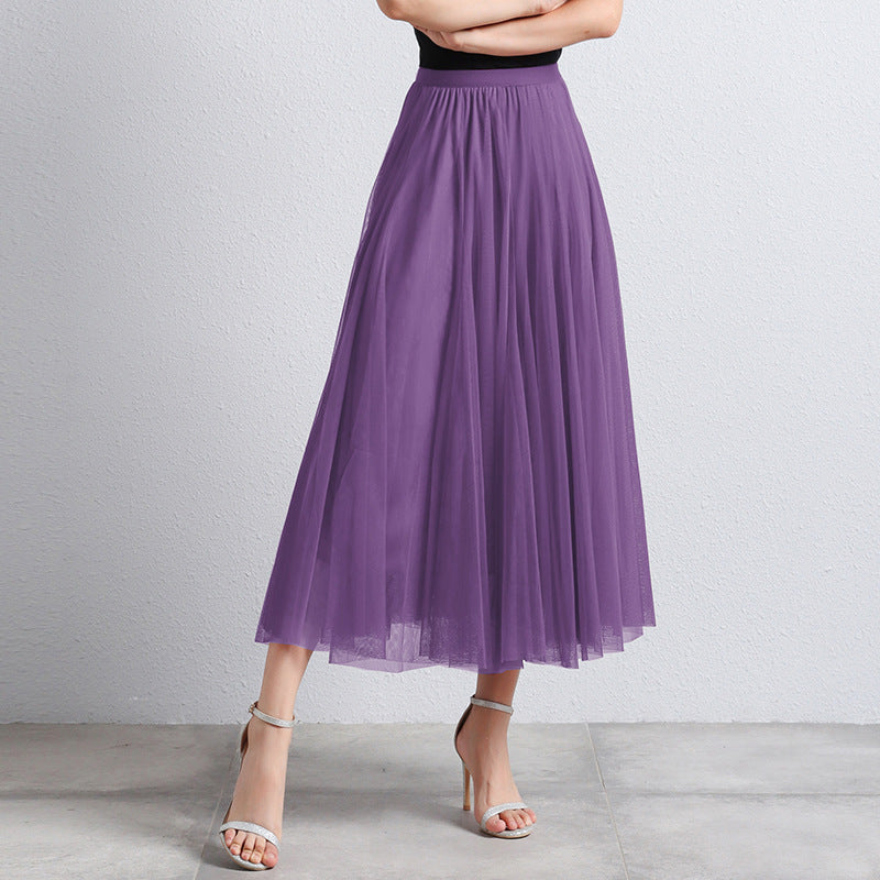 Chique gelaagde A-lijn maxi rok voor dames, lange elegante snit. Geschikt als avondrok of casual.