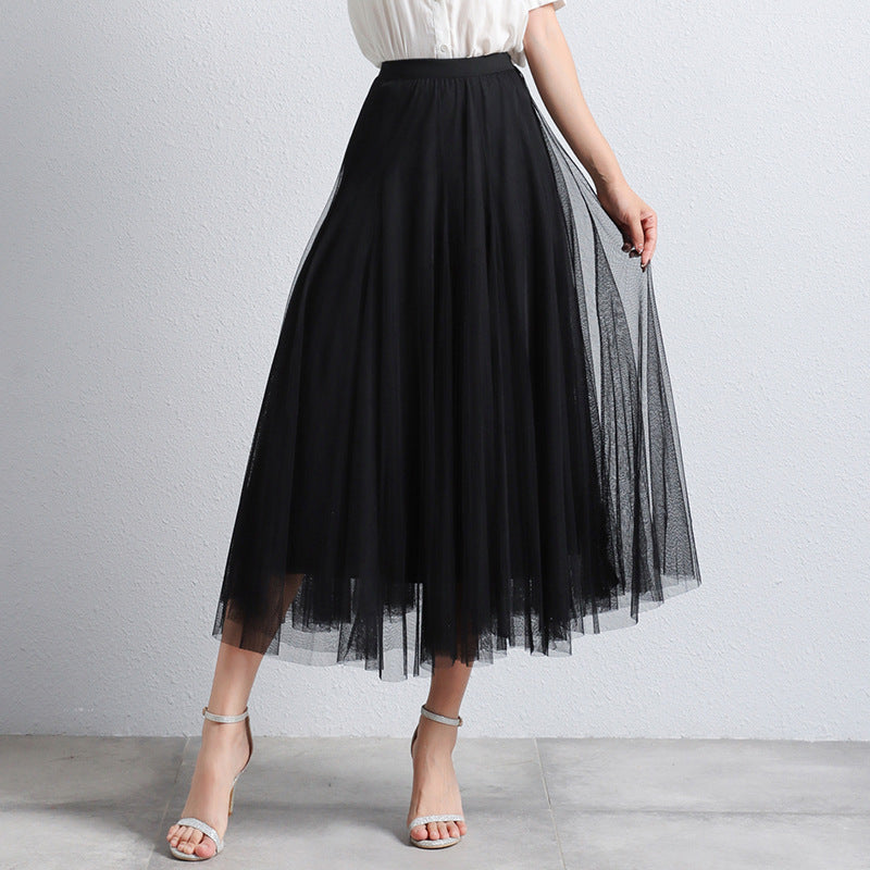 Trendy lente maxi rok dames, veelkleurig gelaagd A-lijn model. Perfect voor een modieuze look.