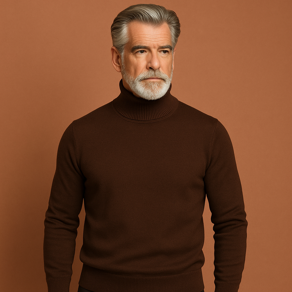 Comfortabele heren coltrui in klassieke stijl. Warme trui, perfect voor een elegante winterlook.