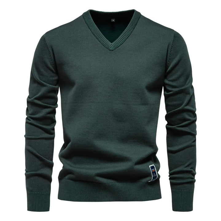 Elegante heren V-hals trui, perfect voor smart casual en dagelijks comfort. Tijdloze mannenmode.