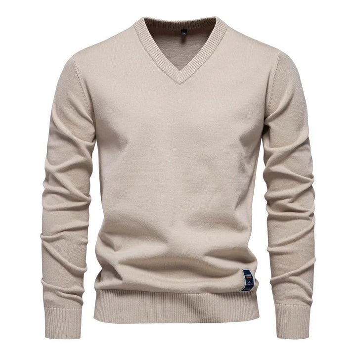 Klassieke V-hals trui voor heren, comfortabel en stijlvol voor zowel casual als geklede gelegenheden.