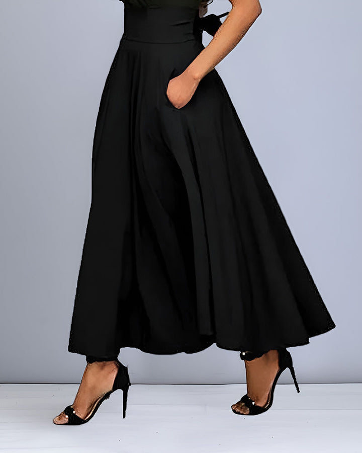 Modieuze hoge taille lange rok voor dames; geschikt als zomer rok, feestelijke kleding of formele outfit.