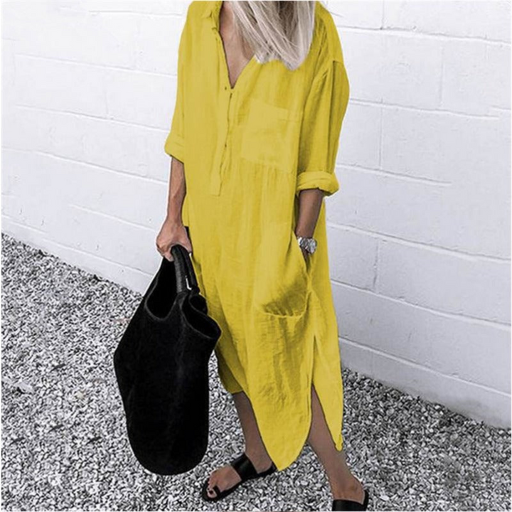 Deze elegante lange damesjurk is een must-have zomerjurk; ideaal voor zowel strand als een feest.