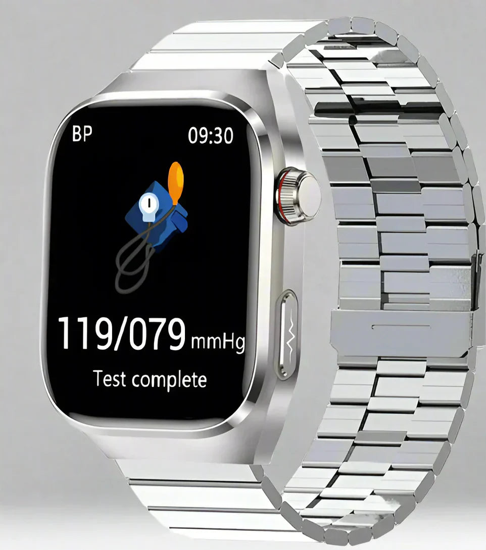"Elegante Maxwell 2024 smartwatch met AMOLED scherm, siliconen band, perfect voor nauwkeurig gezondheidsbeheer."
