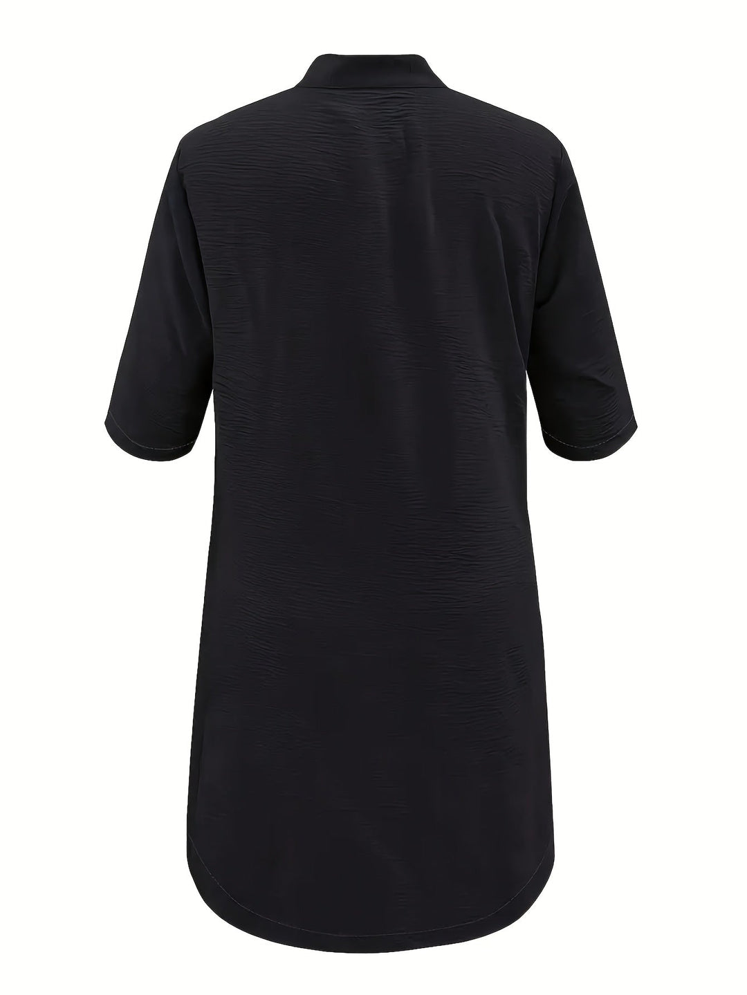 Elegante midi jurk met knoopsluiting in effen kleur