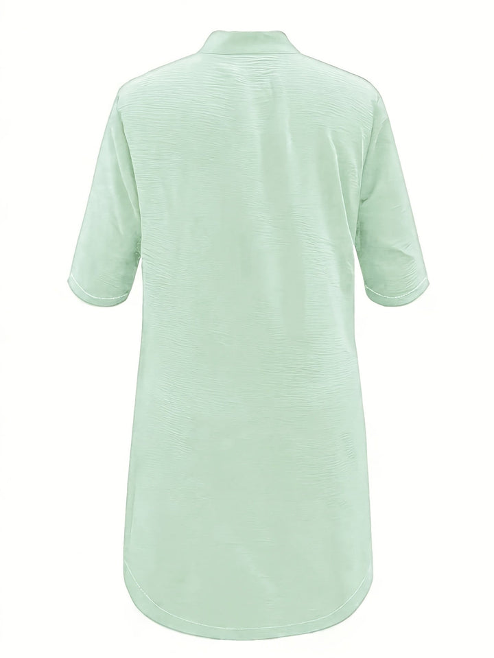 Elegante midi jurk met knoopsluiting in effen kleur