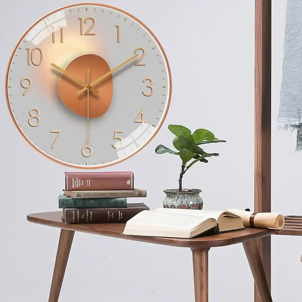 Elegante minimalistische wandklok, stille quartz beweging, 30 cm diameter, klassiek-modern ontwerp, decoratief voor elk interieur