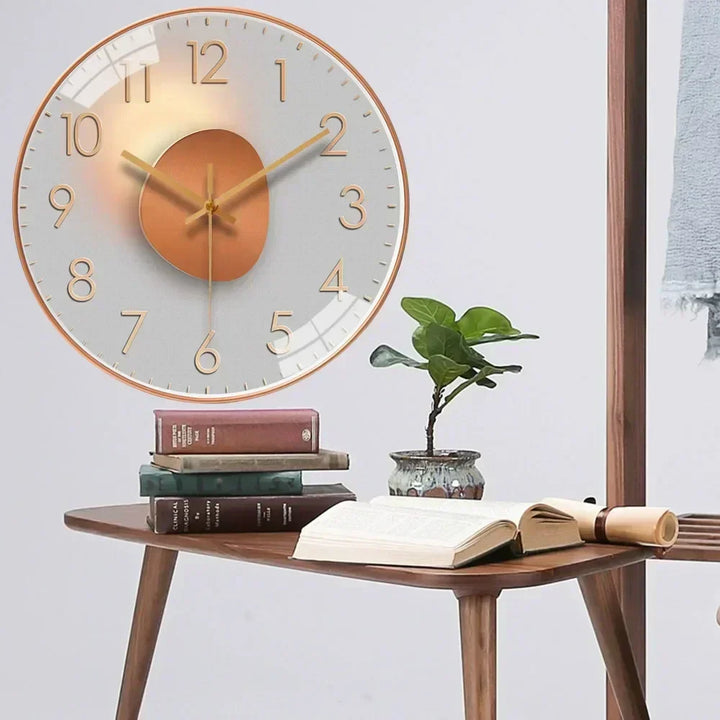 Elegante minimalistische wandklok, stille quartz beweging, 30 cm diameter, klassiek-modern ontwerp, decoratief voor elk interieur