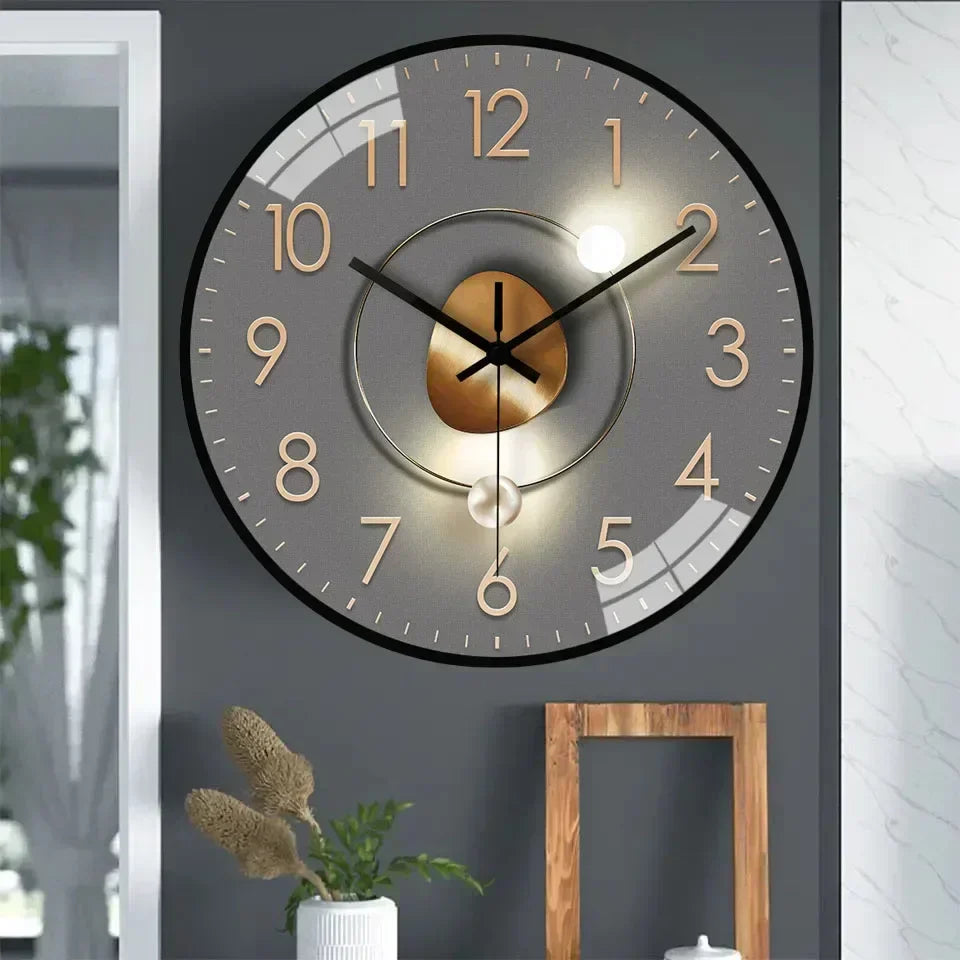 Elegante minimalistische wandklok, stille quartz beweging, 30 cm diameter, klassiek-modern ontwerp, decoratief voor elk interieur