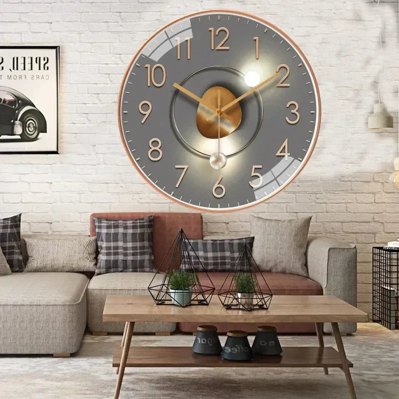 Elegante minimalistische wandklok, stille quartz beweging, 30 cm diameter, klassiek-modern ontwerp, decoratief voor elk interieur