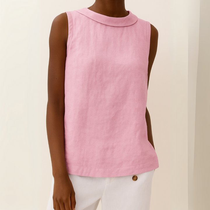 Mouwloze rolkraag top voor dames, een essentiële basis voor gelaagde outfits of op zichzelf te dragen.