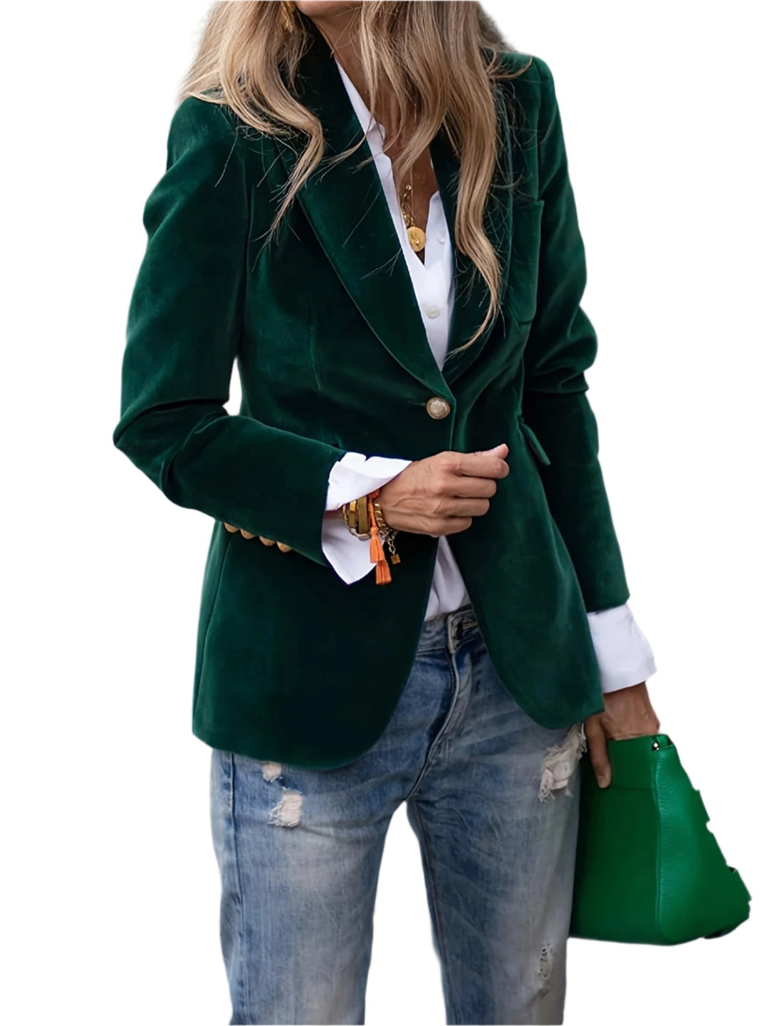 "Elegante retro dames blazer met klassieke snit, getailleerde pasvorm en stijlvolle details voor veelzijdige outfits."