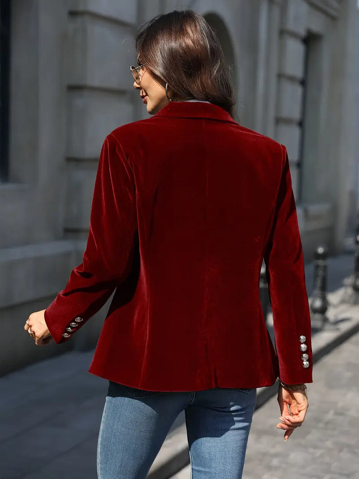 "Elegante retro dames blazer met klassieke snit, getailleerde pasvorm en stijlvolle details voor veelzijdige outfits."