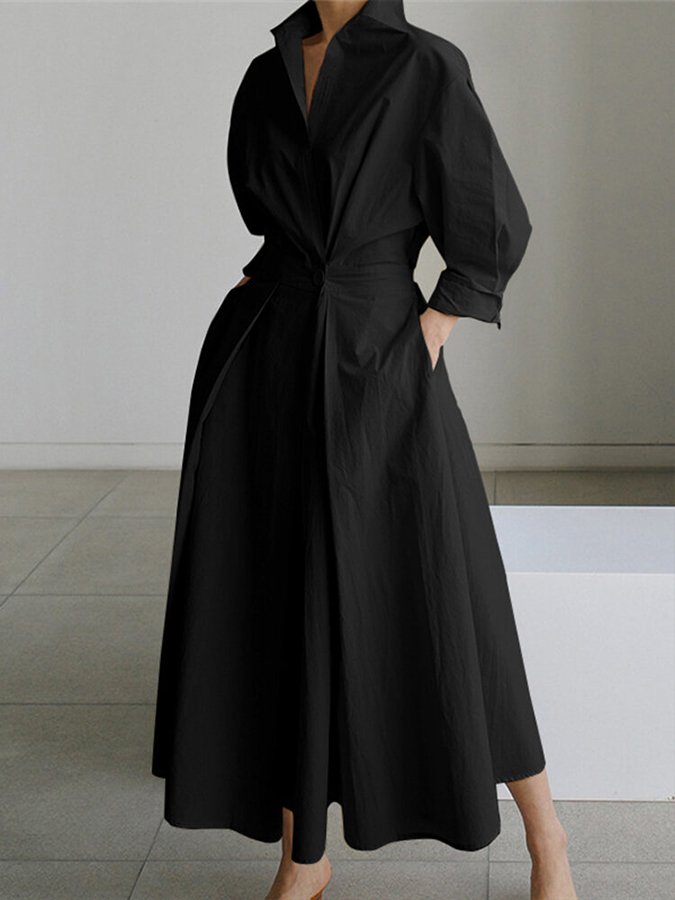 Chique retro feestjurk voor dames in elegante vintage stijl. Midi lengte met lange mouwen, perfect voor een speciale gelegenheid.
