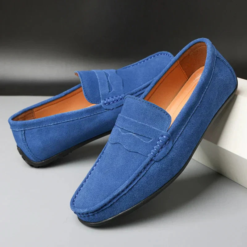 "Elegante suède loafers voor mannen, Verona Casual design, comfort met zachte voering en flexibele zool, bruine kleur"