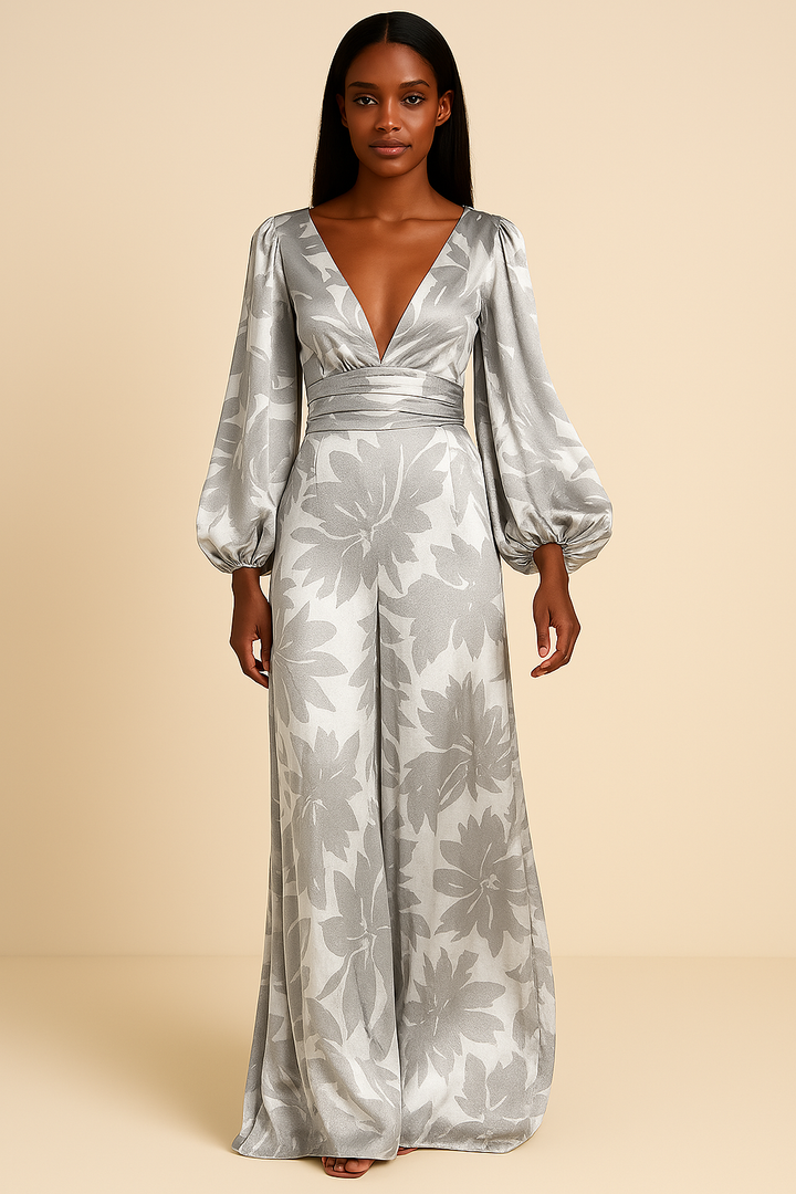 "Elegante V-hals jurk met losse pasvorm in viscose, kleurrijk, geschikt voor zonnige lentedagen en zomerevenementen."