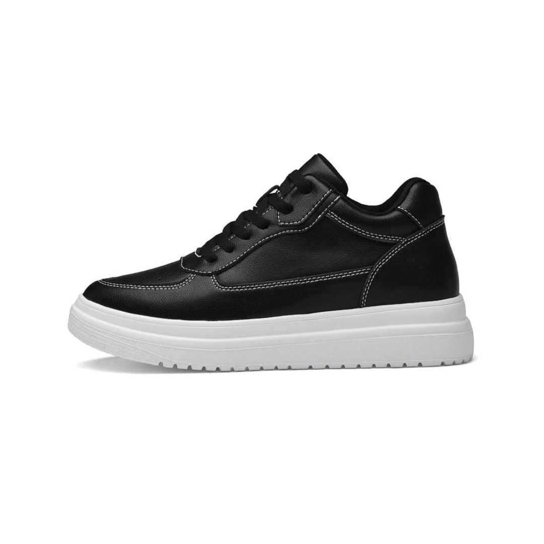 Comfortabele witte heren sneakers met verhoogde zool, ideaal voor een elegante, lengte verhogende look.