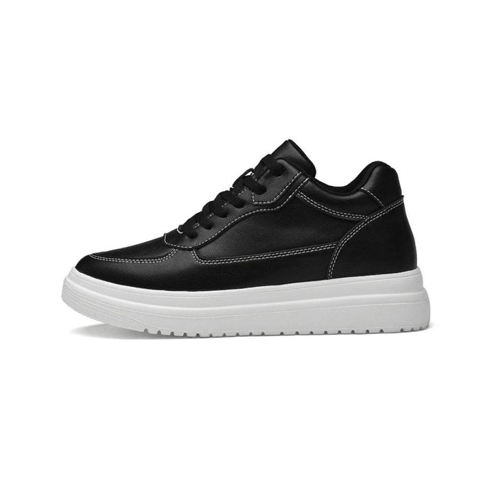 Comfortabele witte heren sneakers met verhoogde zool, ideaal voor een elegante, lengte verhogende look.