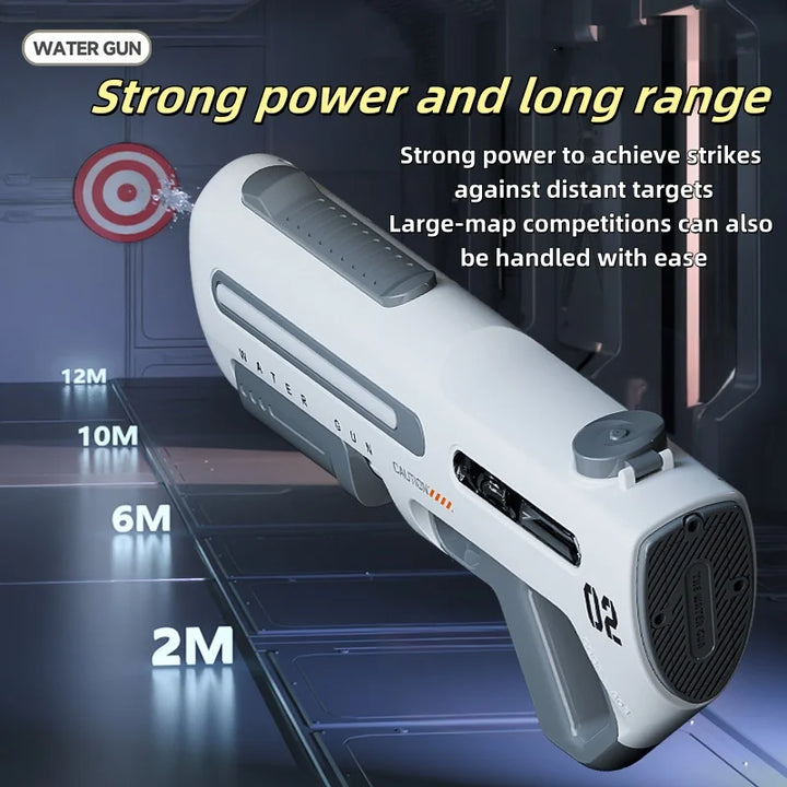 "Elektrisch waterpistool Hydro Force in wit of grijs met krachtig reservoir en optie LED-verlichting, veilig vanaf 5 jaar"