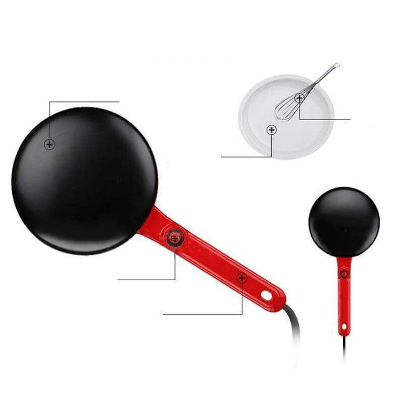 "Elektrische crêpe maker met antiaanbaklaag, gestroomlijnd ontwerp en 20 cm kookoppervlak, ideaal voor perfect gebakken crêpe