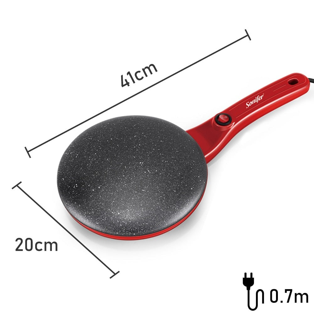 "Elektrische crêpe maker met antiaanbaklaag, gestroomlijnd ontwerp en 20 cm kookoppervlak, ideaal voor perfect gebakken crêpe