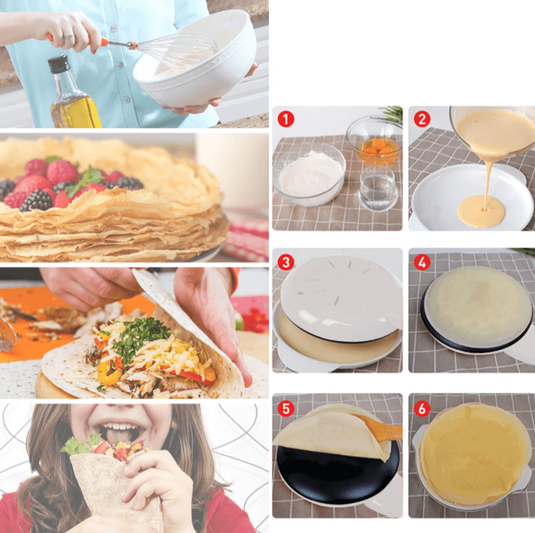 "Elektrische crêpe maker met antiaanbaklaag, gestroomlijnd ontwerp en 20 cm kookoppervlak, ideaal voor perfect gebakken crêpe