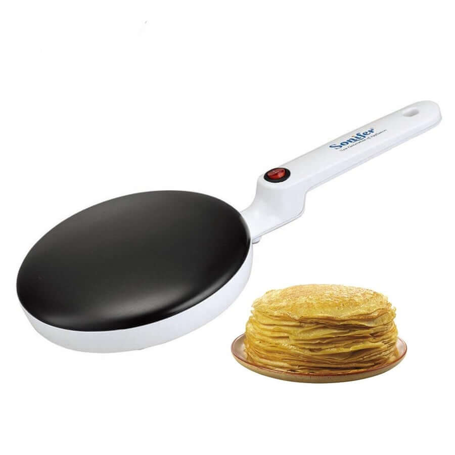 "Elektrische crêpe maker met antiaanbaklaag, gestroomlijnd ontwerp en 20 cm kookoppervlak, ideaal voor perfect gebakken crêpe