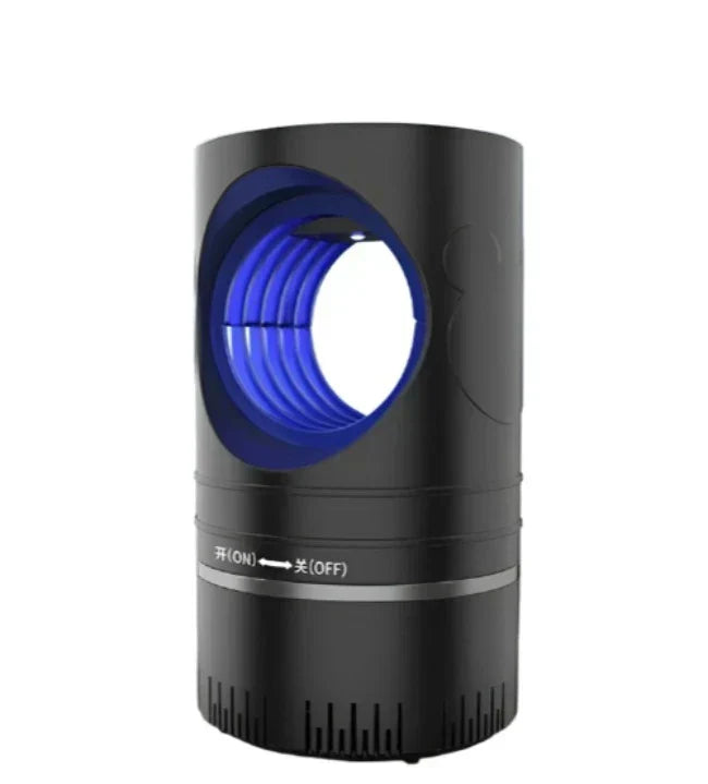 "Elektrische muggenlamp met LED en anti-ontsnappingsbox, stijlvolle zwarte behuizing, ideaal voor insectenbestrijding thuis."