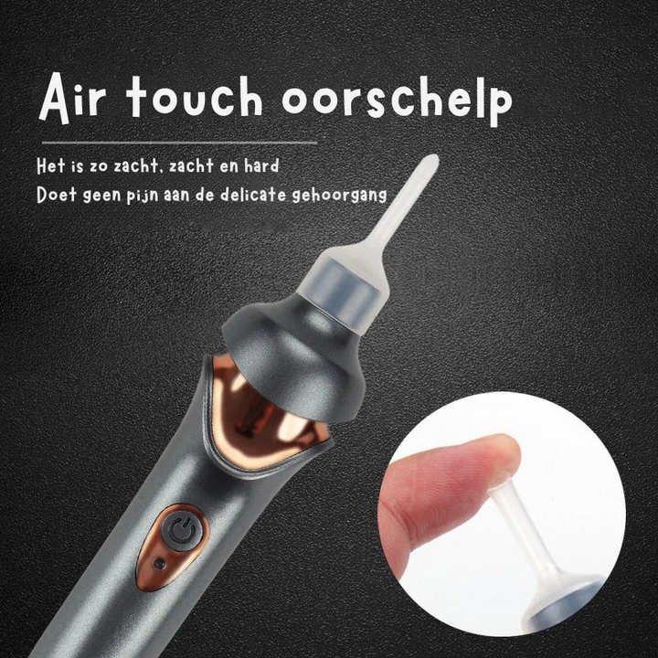 "Elektrische oorreiniger, USB-oplaadbaar, met zachte siliconen opzetstukken voor pijnloze oorhygiëne, compact en draadloos."