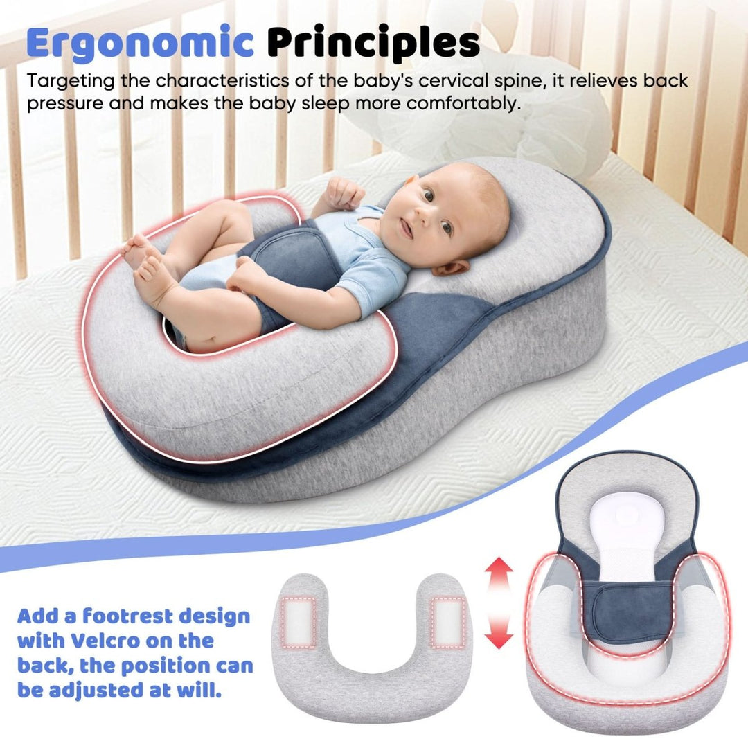 Kinderarts aanbevolen baby slaapkussen: ergonomisch, ademend en veilig voor pasgeborenen.