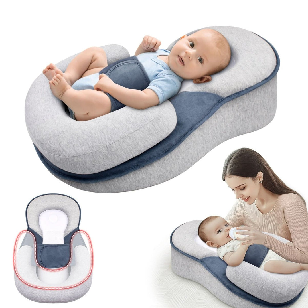 Zacht en veilig babyslaapkussen van katoen, voor geborgen rust en een diepe babyslaap.