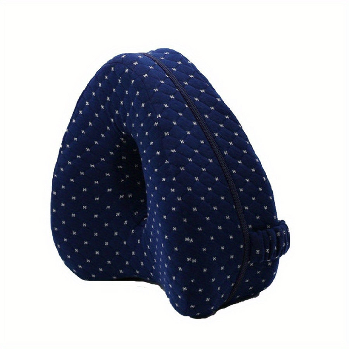 Ergonomisch Memory Foam Kniekussen, blauw, voor zijslapers; biedt pijnverlichting en ondersteunt lichaamshouding.