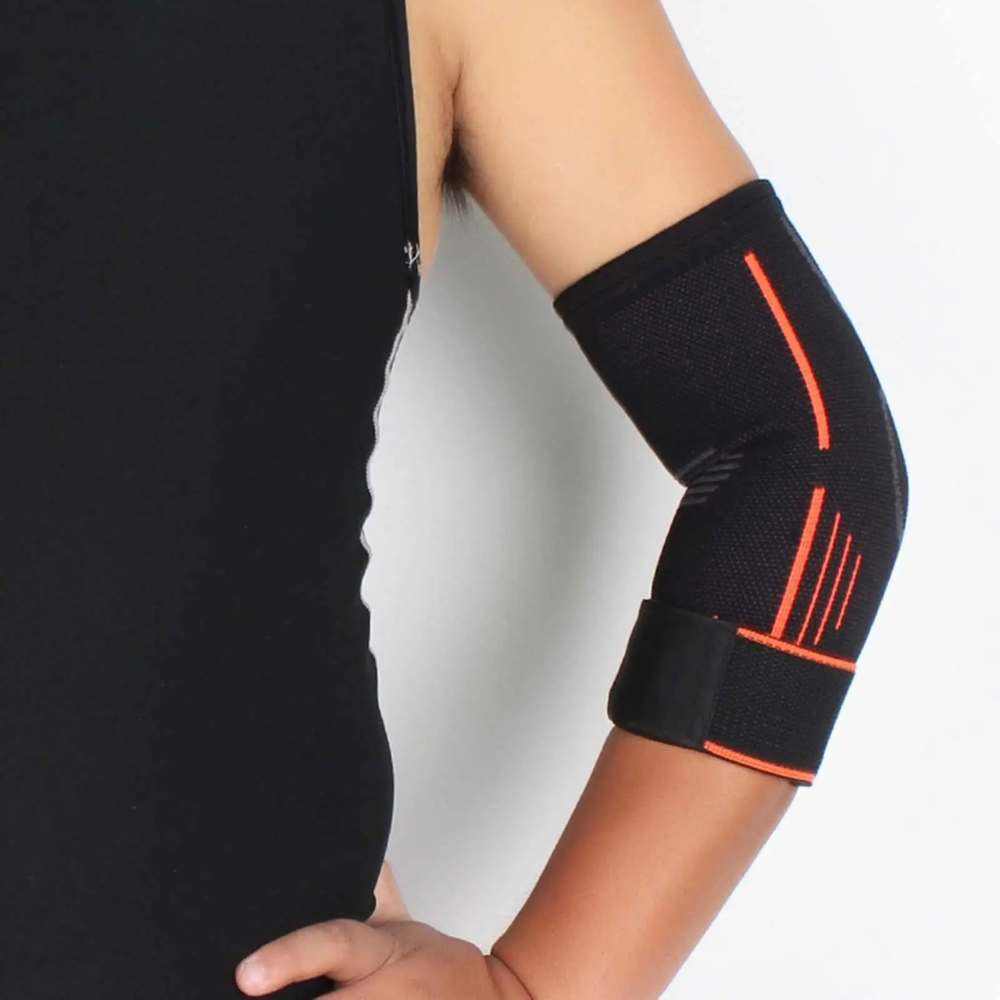 Ergonomische elleboogbrace met compressie, biedt pijnverlichting en stabiliteit. Ideaal voor sport en dagelijks gebruik.