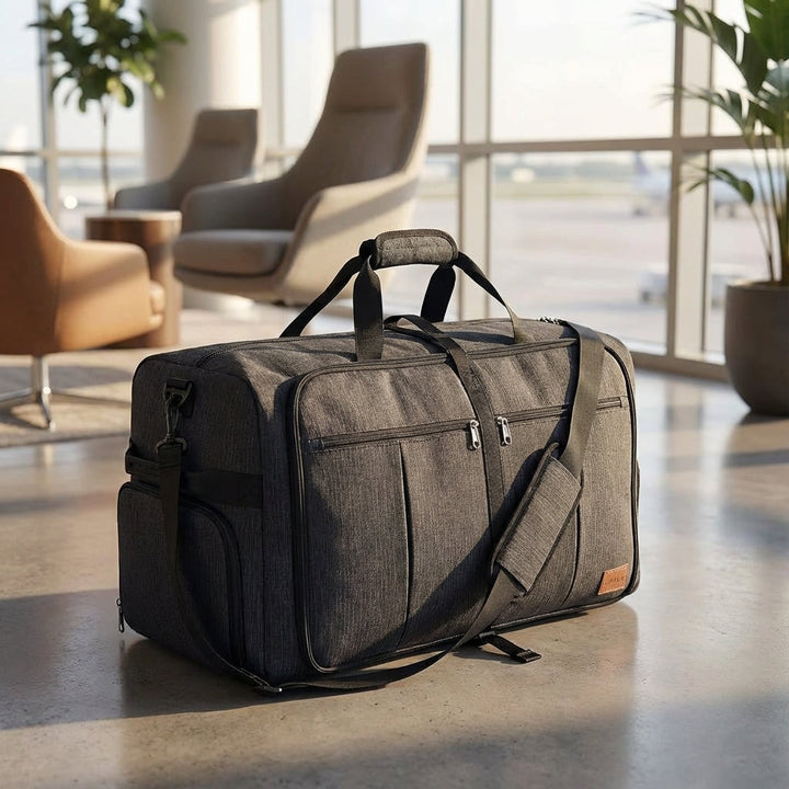 Extra grote opvouwbare duffeltas FlexiHaul, ideaal voor reizen en sport, waterafstotend en compact op te bergen.