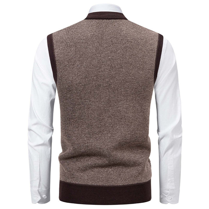 Mannen Mouwloos Vest met V-hals – Stijlvol voor Werk & Casual