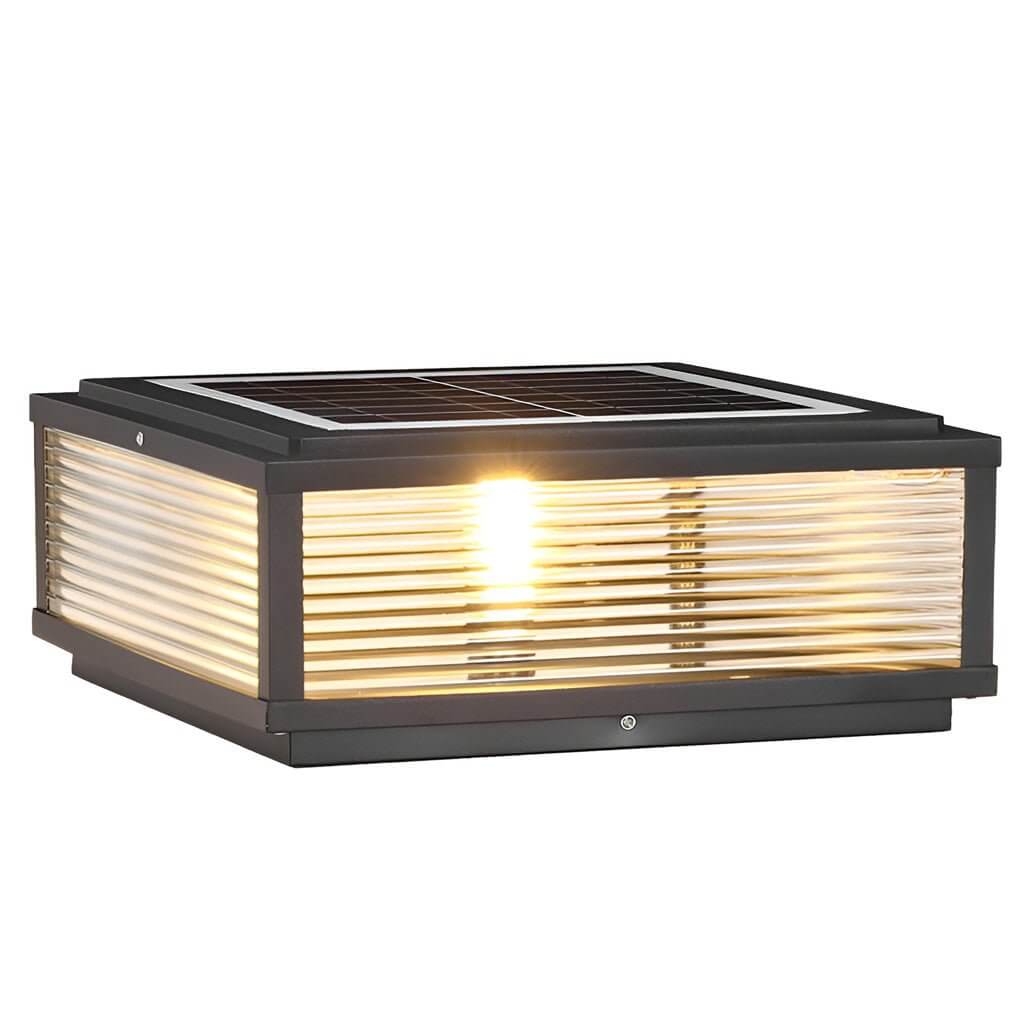 Moderne LED Buitenpaallamp met Geribbeld Glas