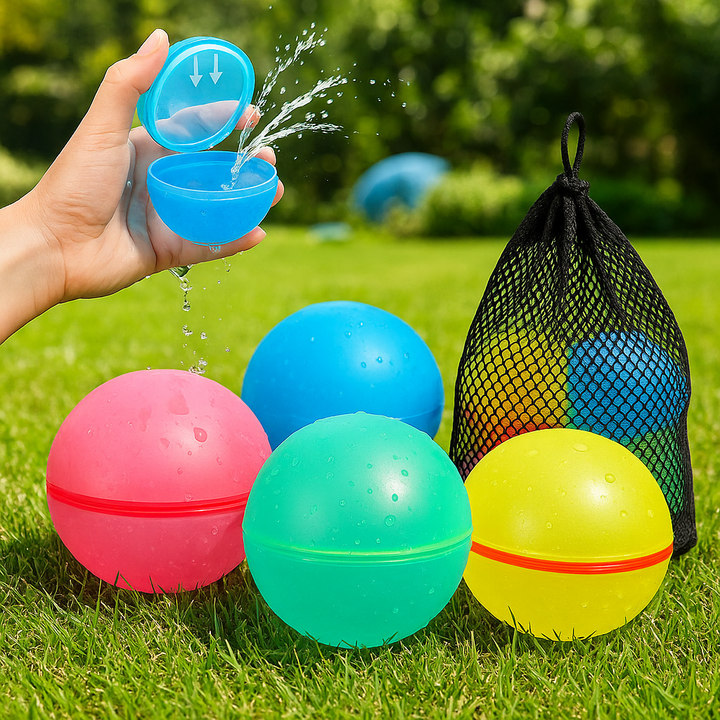 Felgekleurde herbruikbare waterballonnen voor eindeloos zomerplezier, ideaal voor kinderen en milieuvriendelijk speelgoed.