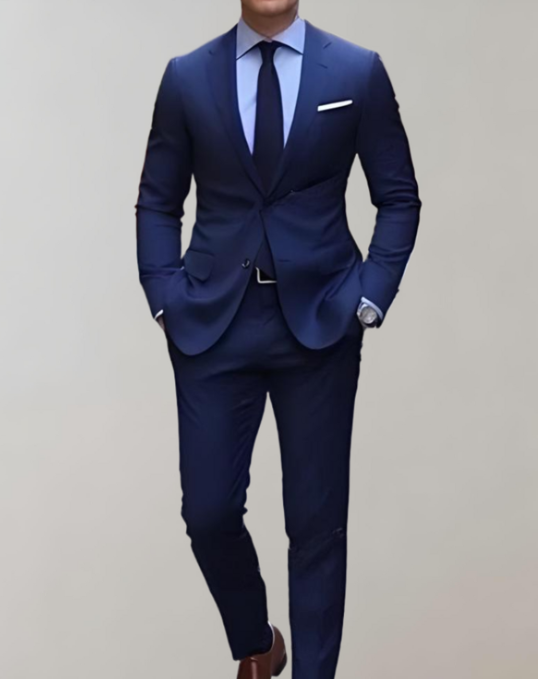 Formeel heren 2-delig pak, perfect voor zakelijke bijeenkomsten en elegante gelegenheden. Stijlvolle set.