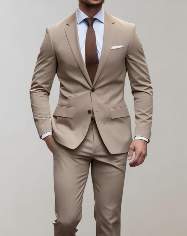 Klassiek heren kostuum set, 2-delig, met een nette pantalon en colbert voor diverse formele gelegenheden.