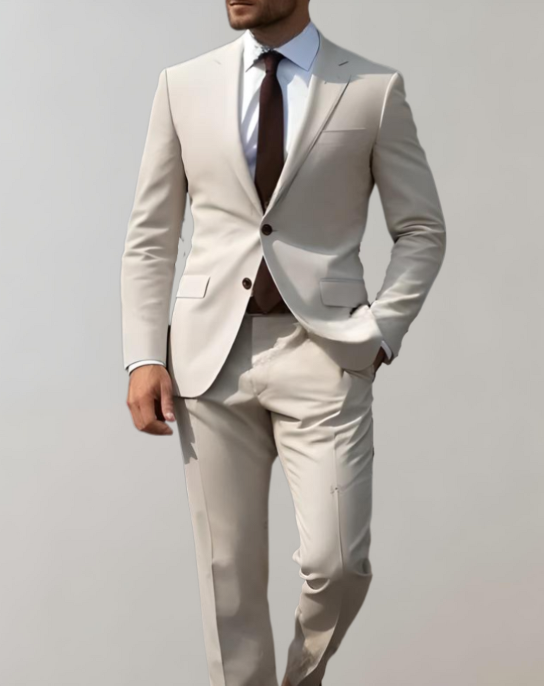 Modern 2-delig herenpak voor een scherpe business look. Ideaal als zakelijk kostuum of elegante feestoutfit.