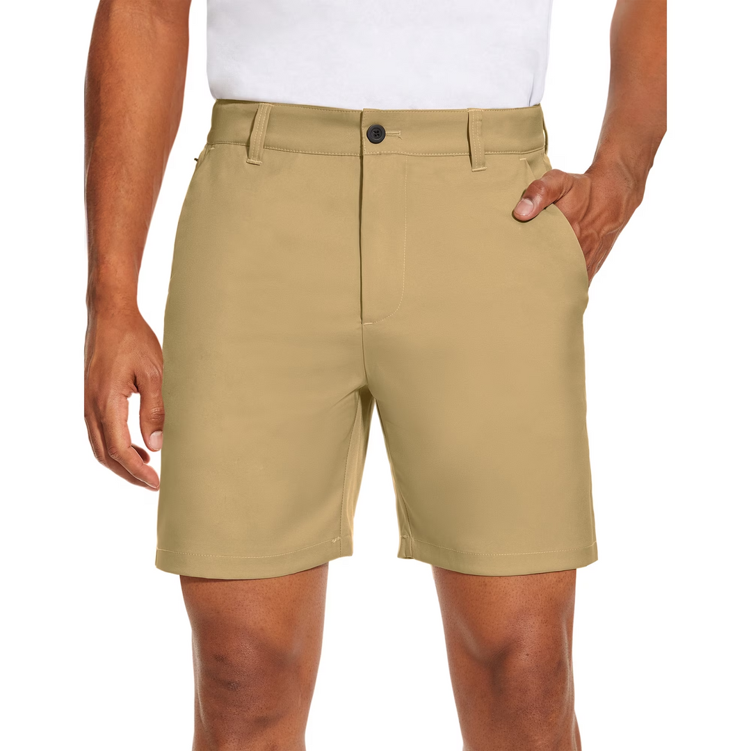 Grijze comfortabele heren korte broek, regular fit zomer shorts, veelzijdig voor casual gebruik en vakantie.