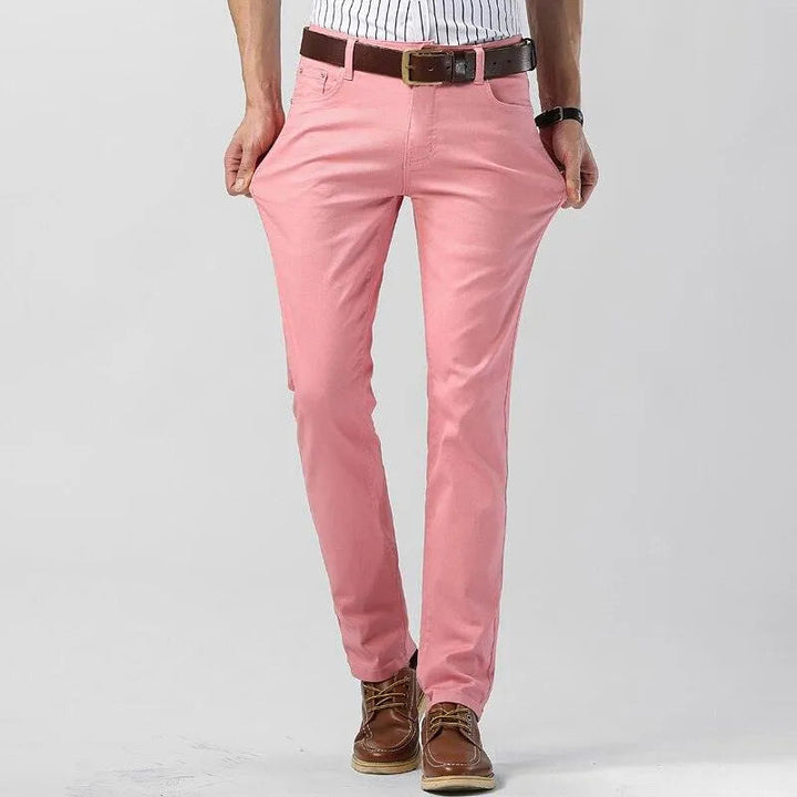 Gekleurde herenbroek, modern en veelzijdig voor casual look. Comfortabele pasvorm, perfect voor elk seizoen.