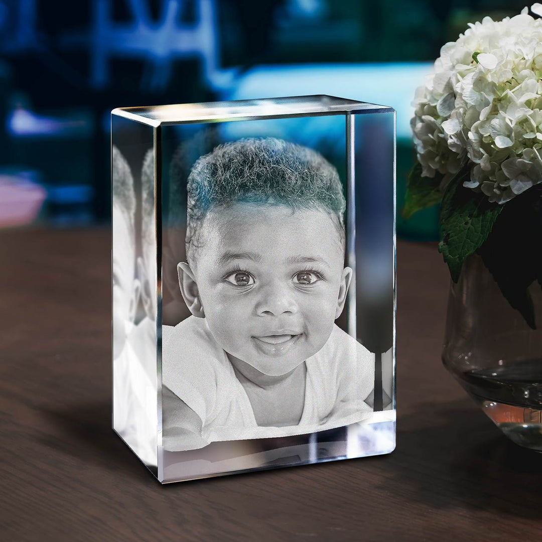 Huisdier fotokristal met lasergegraveerde 3D afbeelding, een liefdevol aandenken aan uw trouwe vriend.