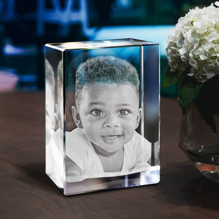 Huisdier fotokristal met lasergegraveerde 3D afbeelding, een liefdevol aandenken aan uw trouwe vriend.