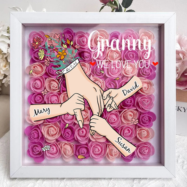 Gepersonaliseerd bloemenlijstje met namen, LED, als liefdevol Moederdagcadeau voor oma.