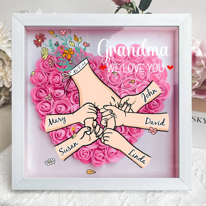 Bijzonder familie herinneringslijstje: bloemen, namen, LED. Ideaal Moederdag cadeau voor moeder of oma.