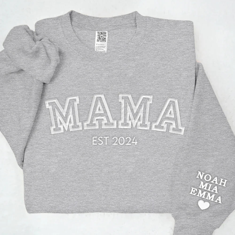 Gepersonaliseerde unisex kleding met namen als Moederdag cadeau, mooi gepresenteerd.